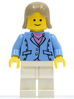 Details about   LEGO Genuine City Town Medium Blue Jacket Dark Tan Female Hair 10182 Minifigure 