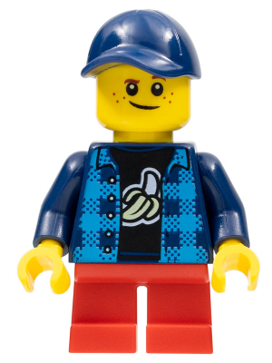 Boy - Dark Blue Banana Shirt, Red Short Legs, Crooked Dark Blue Cap :  Minifigure twn426 | BrickLink