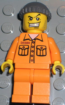 LEGO 2 x Figur Minifigur Minifigures Town City Police Jail Prisoner cty0203 