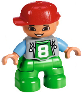 Lego duolo Ville 1 X Figure Young Man Cap Red from 10907 B3