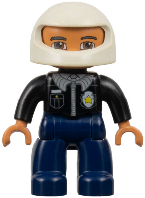 *NEW* Lego DUPLO Male PRISONER Black White STRIPES Top BLACK Legs & CAP 62019 