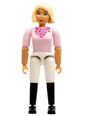 Belville Female - White Shorts, Black Boots Style, Pink Shirt with Dark Pink Pattern, Light Yellow Hair