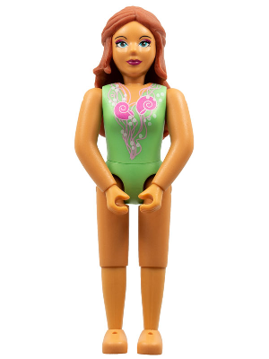 Belville Female - Light Green Swimsuit with Seashell Pattern, Reddish Brown Hair