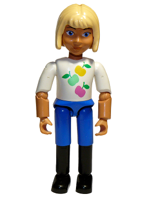 Belville Female - Horse Rider, Blue Shorts, White Shirt with Apples Pattern, Light Yellow Hair #5854