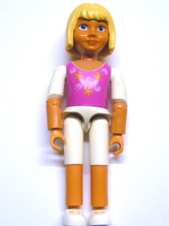 Belville Female - Girl with Dark Pink Top with White Trim and Sleeves, White Shorts, Light Yellow Hair