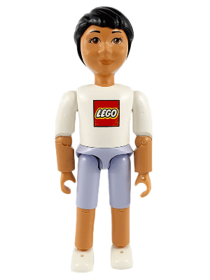 Belville Male - Light Violet Shorts, White Shirt with LEGO Logo, Black Hair