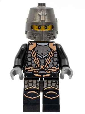 Kingdoms - Dragon Knight Scale Mail with Chains, Helmet Closed, Gray Beard