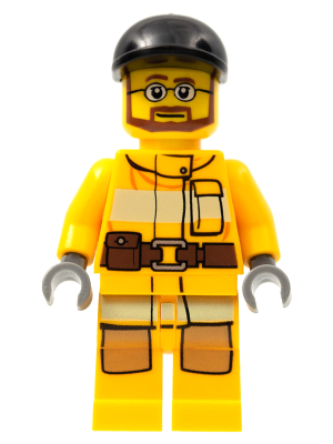 6 LEGO HAIR HEADGEAR POLICE HAT HAIR ATTACHED BADGE BRIGHT YELLOW PONYTAIL 