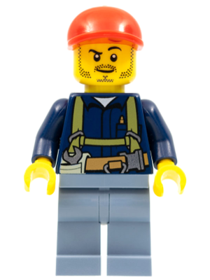 4203 LEGO City MiniFigure Miner, Goggles Flannel Shirt w/ Pocket & Belt 