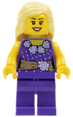 Lego Girl Minifig Long Lavender Hat HAIR Female Braided Brown Ponytail Pigtail 