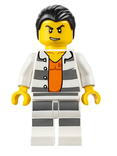 Lego New Police City Orange Jail Prisoner Police Minifigure from Set 60130 