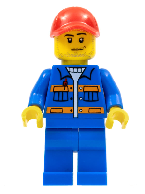 LEGO 5 x Dark Blue Overalls Construction Torso Body For Minifigures 