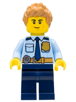 Lego mini figure 1 Black Spiked Hair Police NEW 