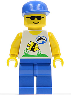 Lego mini figure 2 Classic Light Gray Diver flippers Scuba