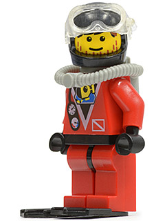 Control 1 Red Legs Black Cap LEGO Minifig div007 @@ Divers Life Jacket 6560 
