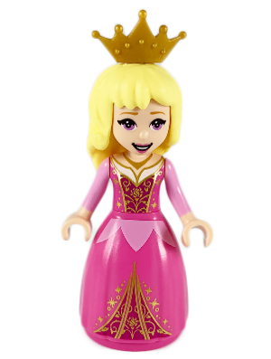 NEW Lego Female Princess Minifig BROWN QUEEN HAIR w/Minifigure Aqua Tiara Crown 