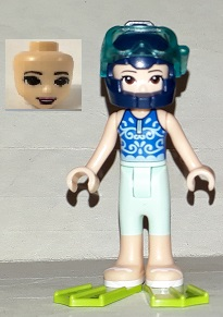 Figurka LEGO Emma v potápěčské výbavě zepředu