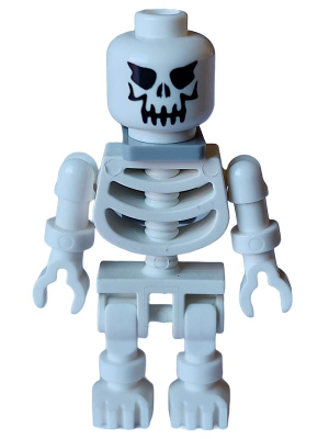 Skeleton with Evil Skull - Light Bluish Gray Neck Bracket