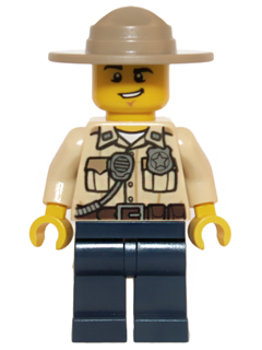 Swamp Police - Officer, Shirt, Dark Tan Hat, Lopsided Grin