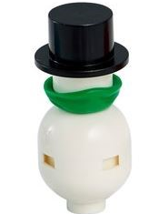 Figurka LEGO Sněhulák s kloboukem a šálou zepředu