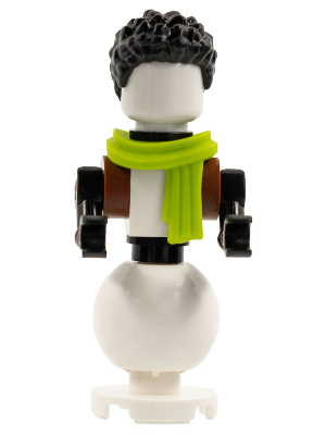 Snowman - Black Hair, Lime Scarf