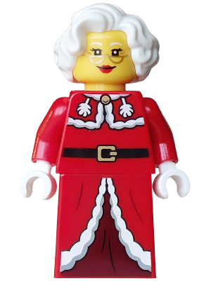 Mrs. Claus - Red Jacket, Dark Red Printed Skirt, Gold Glasses