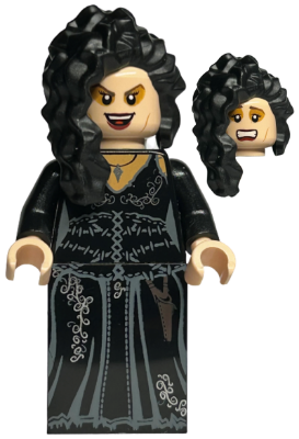 Lego Bellatrix Lestrange, Black Dress, Long Black Hair