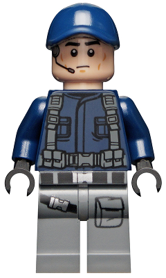 Lego mini figure 2 Dark Bluish Gray jack hammer tool town city