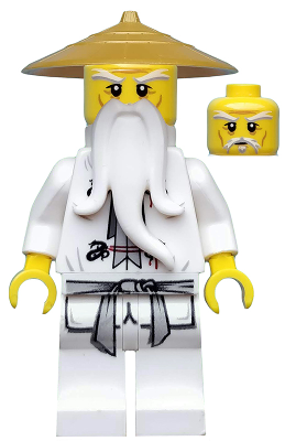 Lego Sensei Wu white minifig Ninjago 9450 Sensai Wu Woo Rare!