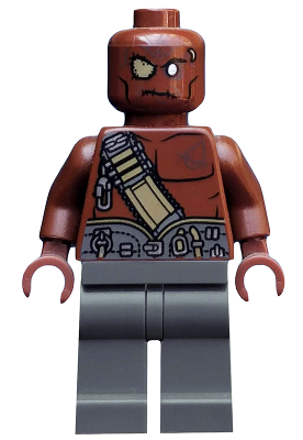 Lego Torso PotC Reddish Brown Bare Chest Zombie Dark Tan Dark Bluish Gray Belts 