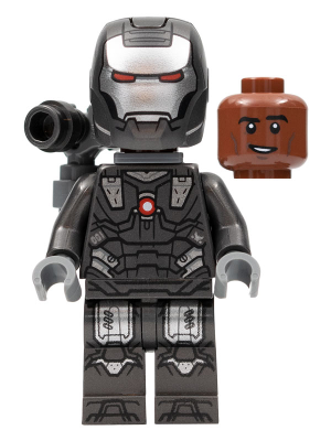 sh646 Lego Figure War Machine Black and Silver Armor with Neck Bracket 