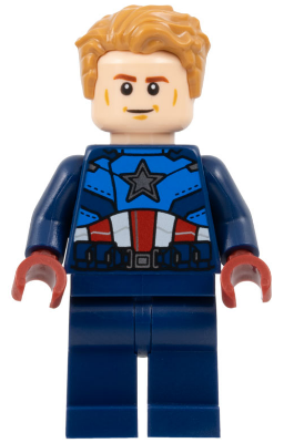 Captain America - Dark Blue Suit, Dark Red Hands, Hair
