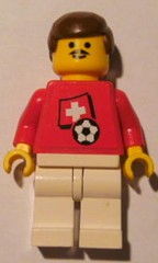 Soccer Player - Swiss Player 1, Swiss Flag Torso Sticker on Front, Black Number Sticker on Back (specify number in listing)