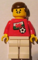 Soccer Player - Welsh Player 1, Welsh Flag Torso Sticker on Front, Black Number Sticker on Back (specify number in listing)