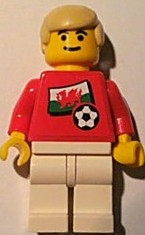Soccer Player - Welsh Player 2, Welsh Flag Torso Sticker on Front, Black Number Sticker on Back (specify number in listing)