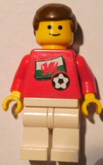 Soccer Player - Welsh Player 4, Welsh Flag Torso Sticker on Front, Black Number Sticker on Back (specify number in listing)