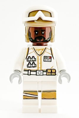 Figurka LEGO Hoth Rebel Trooper tmavá tvář zepředu