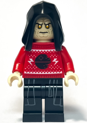 Figurka LEGO Císař Palpatine ve svátečním svetru zepředu