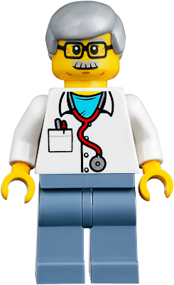 Lego mini figure 2 Light Bluish Gray friends Medical Doctor Nurse Syringe NEW