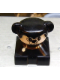 Minifig No: 2327pb34  Name: Duplo 2 x 2 x 2 Figure Brick, Dog, Black Base with Collar, Black Hair with Ears, White Dog Face