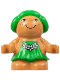 Minifig No: 31231pb04  Name: Duplo Figure Little Forest Friends, Female, Green Dress with Flowers (Trixie Toadstool)