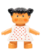 Minifig No: 31312pb04  Name: Duplo Figure Doll, Marie's Baby, White Dress with Red Dots