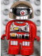 Minifig No: 4555pb109  Name: Duplo Figure, Robot Action Wheeler, Red Legs, Utility Belt, Chest Panel, One Red Eye and Silver Helmet