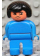 Minifig No: 4555pb235  Name: Duplo Figure, Female, Blue Legs, Blue Blouse, Black Hair