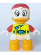 Minifig No: 47205pb100  Name: Duplo Figure Lego Ville, Huey Duck, Neon Yellow Life Jacket, Red Arms and Cap (6426711)