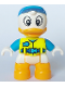 Minifig No: 47205pb101  Name: Duplo Figure Lego Ville, Dewey Duck, Neon Yellow Life Jacket, Dark Azure Arms and Cap (6438662)