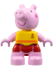 Minifig No: 47205pb120  Name: Duplo Figure Lego Ville, Peppa Pig - Yellow Shirt with Anchor, Red Shorts (6475100)