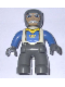 Minifig No: 47394pb007  Name: Duplo Figure Lego Ville, Male Castle, Dark Bluish Gray Legs, White Chest, Blue Arms, Dark Bluish Gray Hands