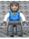 Minifig No: 47394pb020  Name: Duplo Figure Lego Ville, Male Castle, Dark Bluish Gray Legs, Blue Chest, White Arms, Dark Bluish Gray Hands