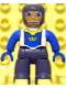 Minifig No: 47394pb055  Name: Duplo Figure Lego Ville, Male Castle, Dark Bluish Gray Legs, White Chest, Blue Arms, Blue Hands